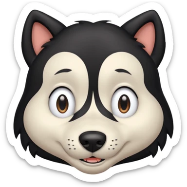 zoobie com cabelo preto wolfcut com olhos caidos sticker