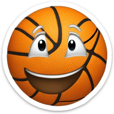 Basketball with a smile sticker
