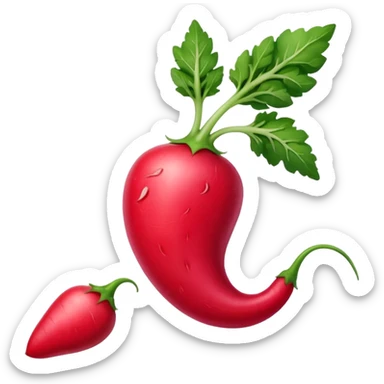 spicy radish with a chili pepper sticker