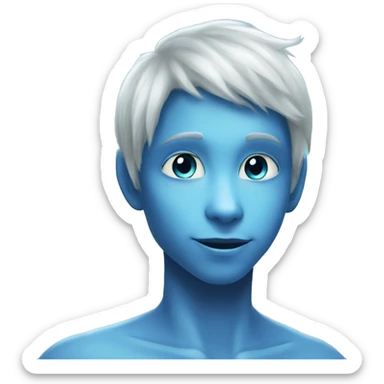 na'vi human blue skin bioluminescence teen hybrid boy tail alien cat face sticker