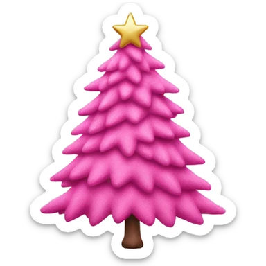 Pink Christmas tree sticker