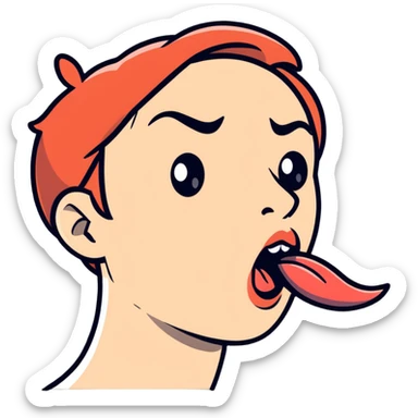 Person demonstrating mewing technique, side profile with visible jawline, tongue positioned on roof of mouth sticker