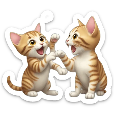 two kittens catch a mouse sticker