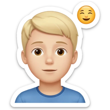 Boy dreaming about her sticker