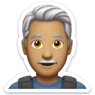 latin man with some gray hairs sticker