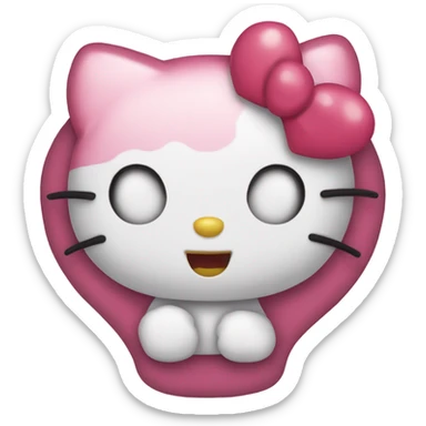 Hello kitty whit heart sticker