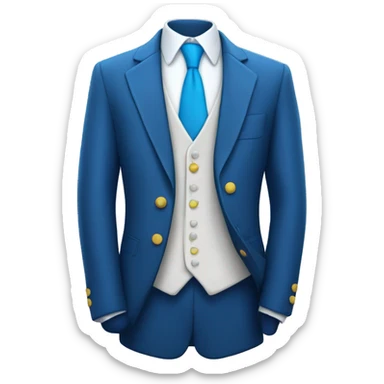 Blue Pent Coat with white shirt and bue tie sticker