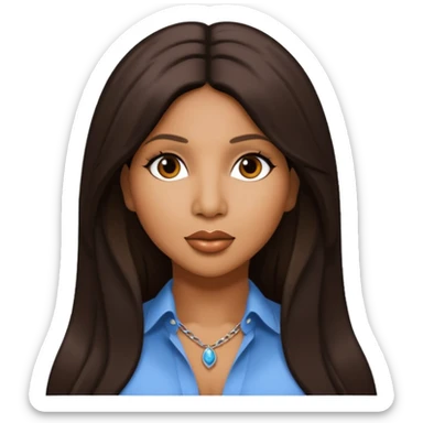 Toni Braxton with dark brown long hair  sticker