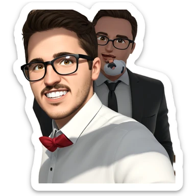 boys in stylish attire sticker