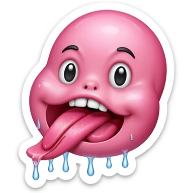 tongue emoji dripping wet creative sticker