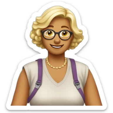 Mamie dans un déguisement de dinosaure sticker