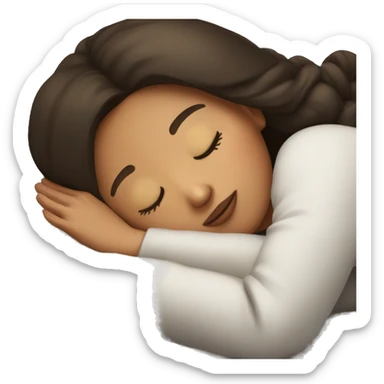 Brunette girl sleeping sticker