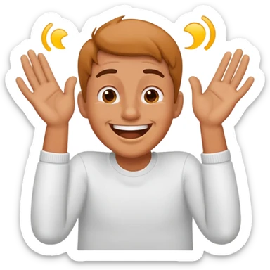 a person having there hands around there thought and laughing  sticker