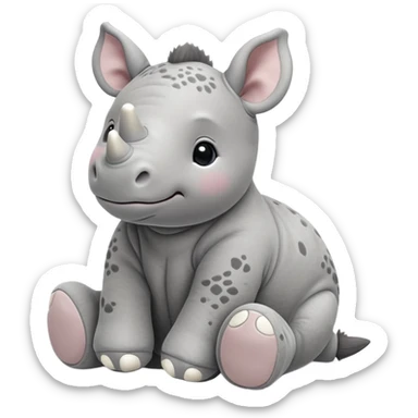Baby rhinoceros jellycat stuffed plush sticker