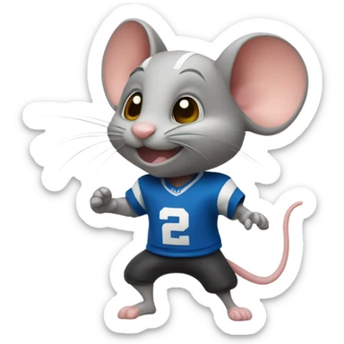 Mouse playing football sticker