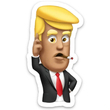 Trump smoking a cigar sticker