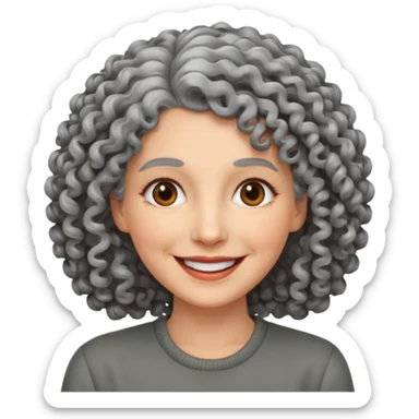 curly grey haired woman sticker