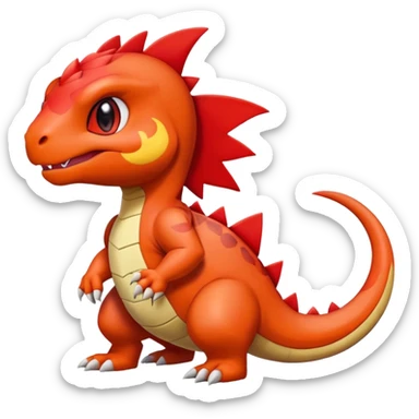 Cute Baby Charmeleon-Guilmon-Tyrunt-hybrid (full body) sticker