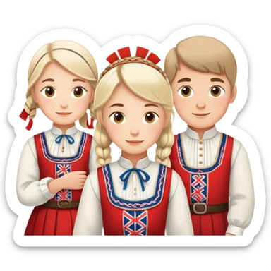 norway 17th of may national day celebration people in traditional bunad sticker