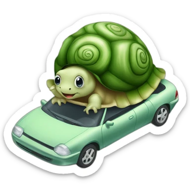 Escargot sur tortue sur voiture sticker