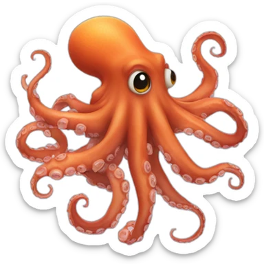 octopus spitting ink sticker