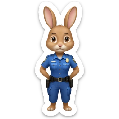 full body of police Judy in Zootopia sticker
