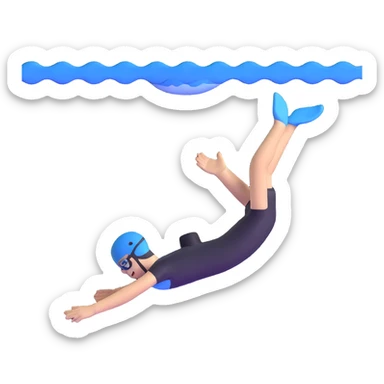 person swimming underwater sticker