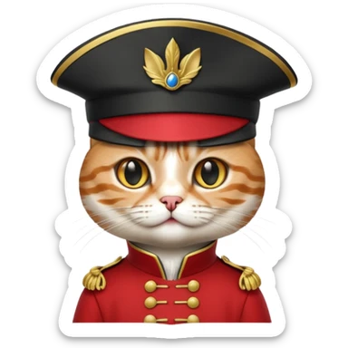 Cat disguisee in Napoléon emperor sticker