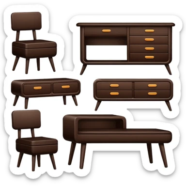 fancy modern wooden furniture set sticker
