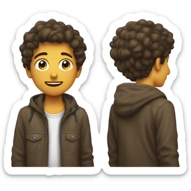 garçon de 18an avec de cheuvex brun et long sticker