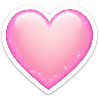 Light pink heart with sparkles surrounding sticker