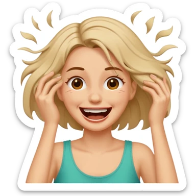 Laughcrying ripping hair out female sticker