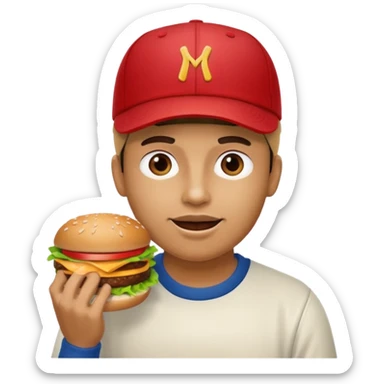 comiendo hamburguesa sticker