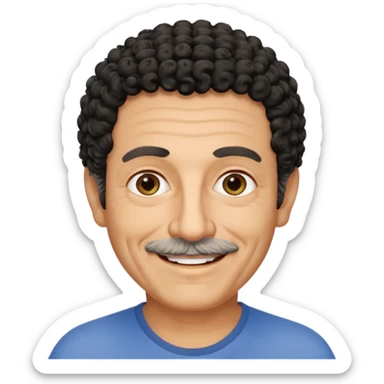 60 year old Greek man with short black curly hair sticker