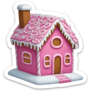 A pink gingerbread house sticker