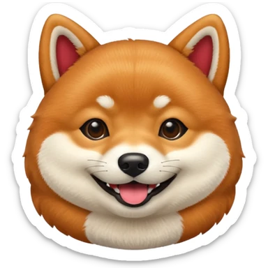 Red happy Shiba Inu sticker