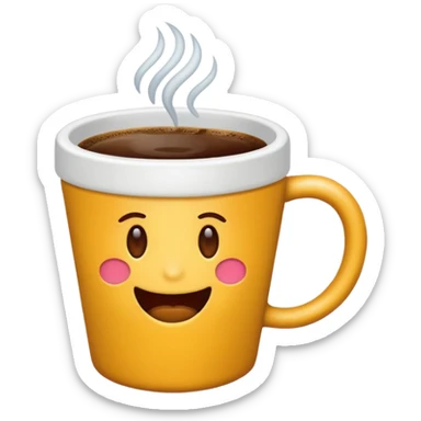Um emoji de xícara de café, no modelo emoji da apple  sticker