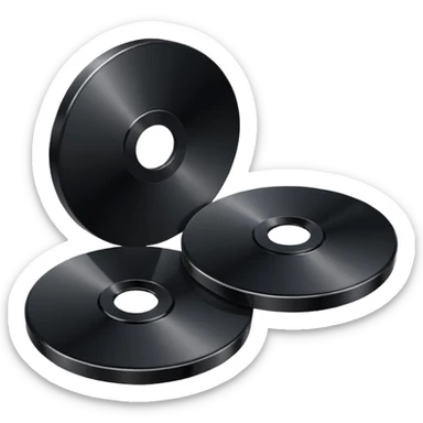 two black computer disk sticker