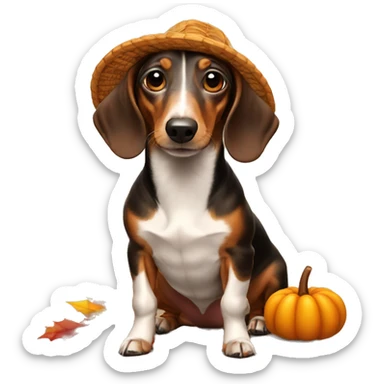 Thanksgiving dachshund sticker