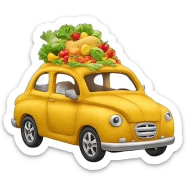 car made of food sticker