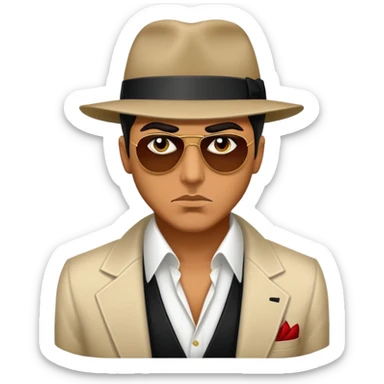 Man with gucchi scarface gangster look sticker