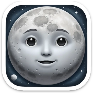 Real moon does not have eyes or mouse sticker
