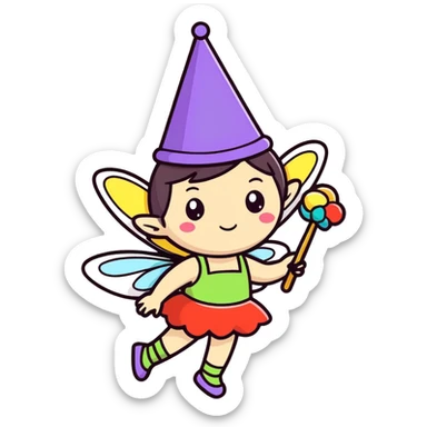 Eine fee mit partyhut sticker