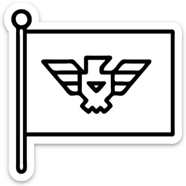flag of Arstotzka from the game Papers, Please, simple minimalistic style sticker