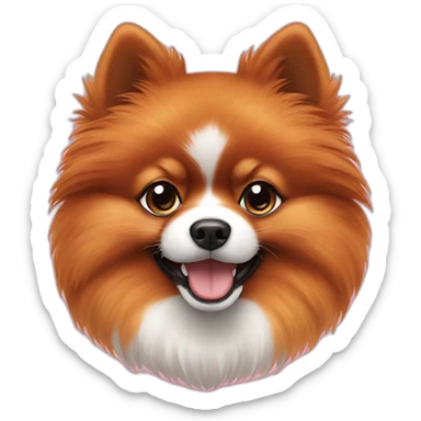 red pomeranian sticker