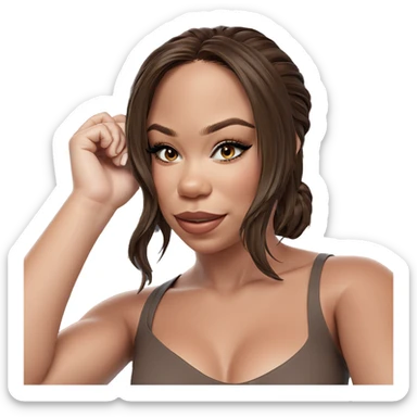 smiling girl with brown hair sticker