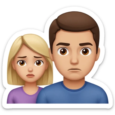 Girl annoyed at her boyfriend face  sticker