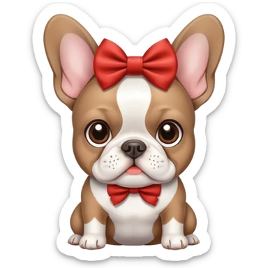 Frenchie with bow sticker