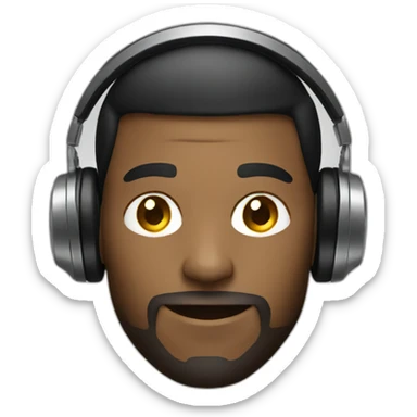 Man playing dj wearing headphones  sticker