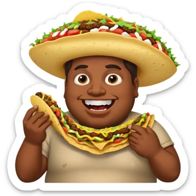 Fat mexican big teeth taco eater sticker